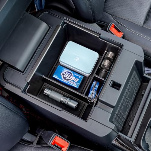 TOPINSTALL Black Deep Center Console Tray for 2020-2026 Ford - Product Imagery