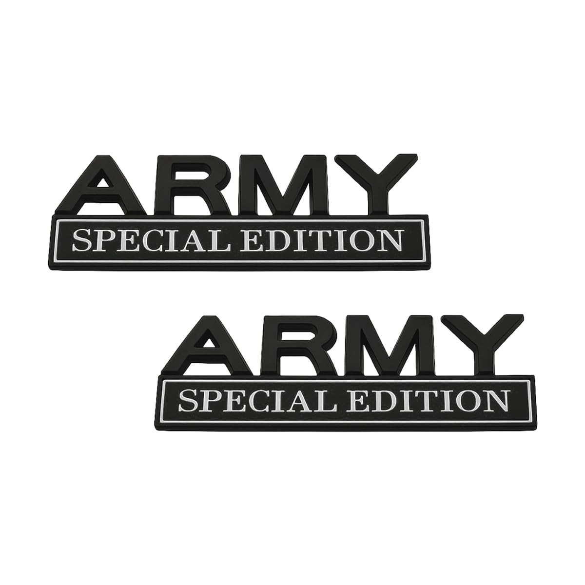 Army Special Edition Emblem, 2PCS 3D Letters Metal Strong - Product Imagery