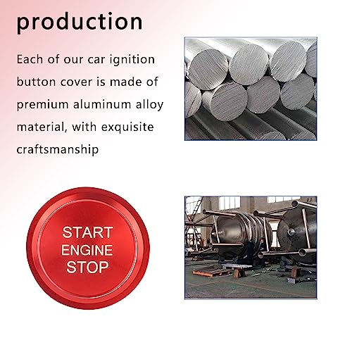 Car Push Start Button Cover Compatible with Audi,Aluminum Engine - Product Imagery