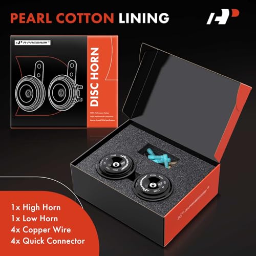 A-Premium - Disc Horn 2PCS High & Low Universal Electric Horns, - Product Imagery