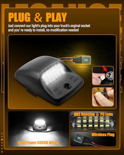 LESAUCE 2025 Upgraded LED License Plate Lights Compatible with - Product Imagery