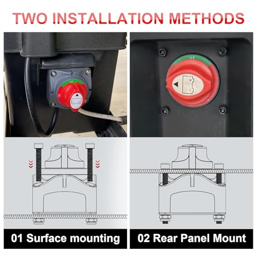 Top Post Battery Disconnect Switch, 250A 12-48V On/Off, - Product Imagery