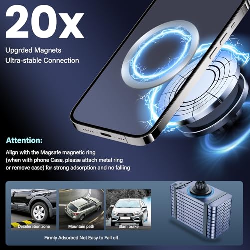 Magnetic Car Phone Holder W/Center Console Organizer-Compatible - Product Imagery