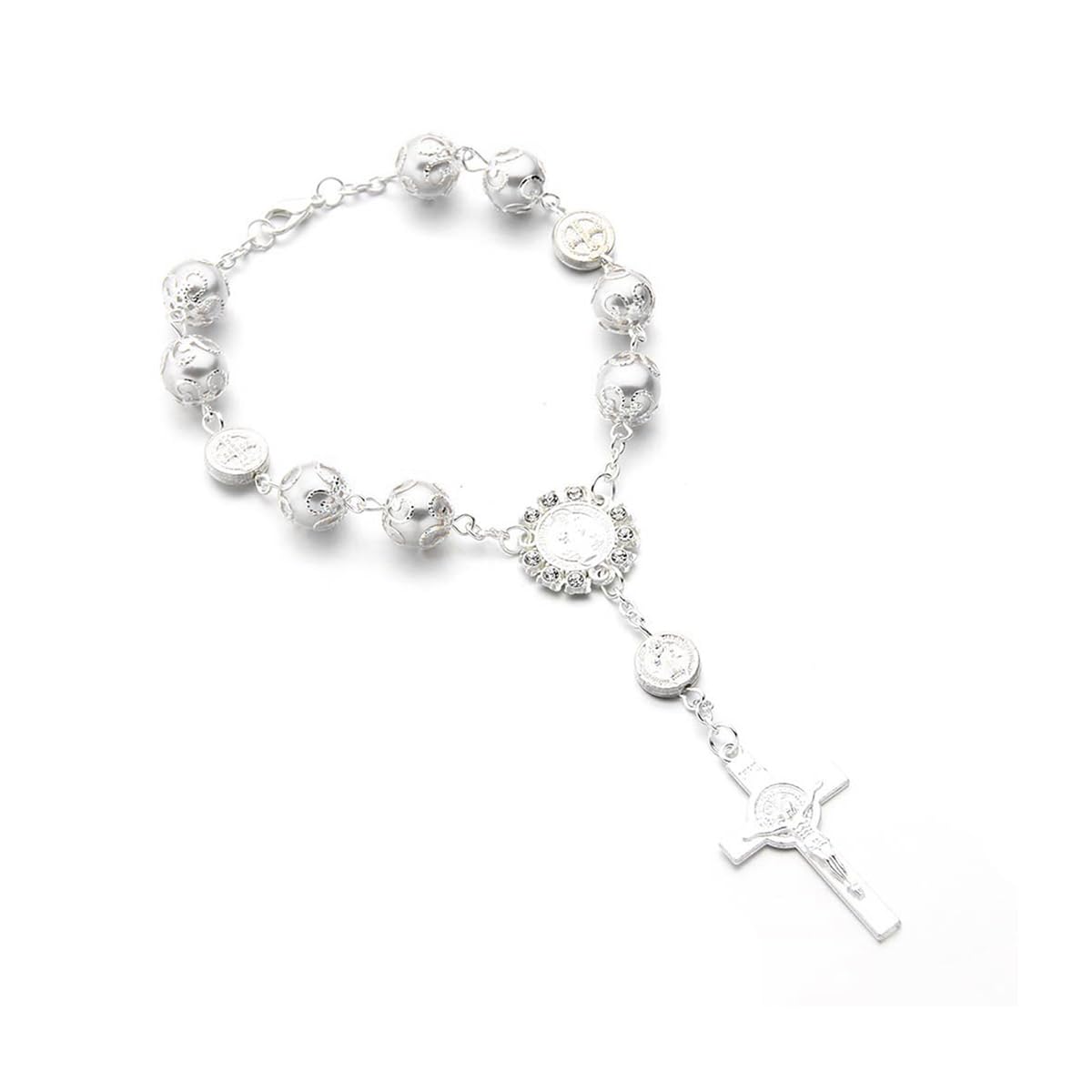 Ohleats Car Rosary for Rearview Mirror, Cross Blessing Pendant, - Product Imagery