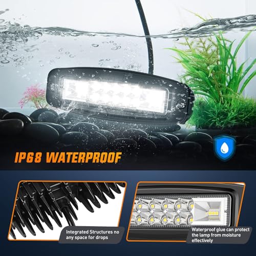 Nilight Flush Mount LED Pods 2PCS 6 Inch 60W LED Work Light - Product Imagery