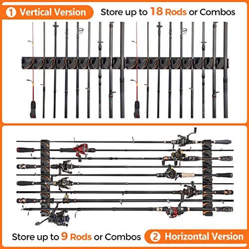 PLUSINNO V9 Fishing Rod Holder, Wall‑Mount Pole Holders for 9 - Product Imagery
