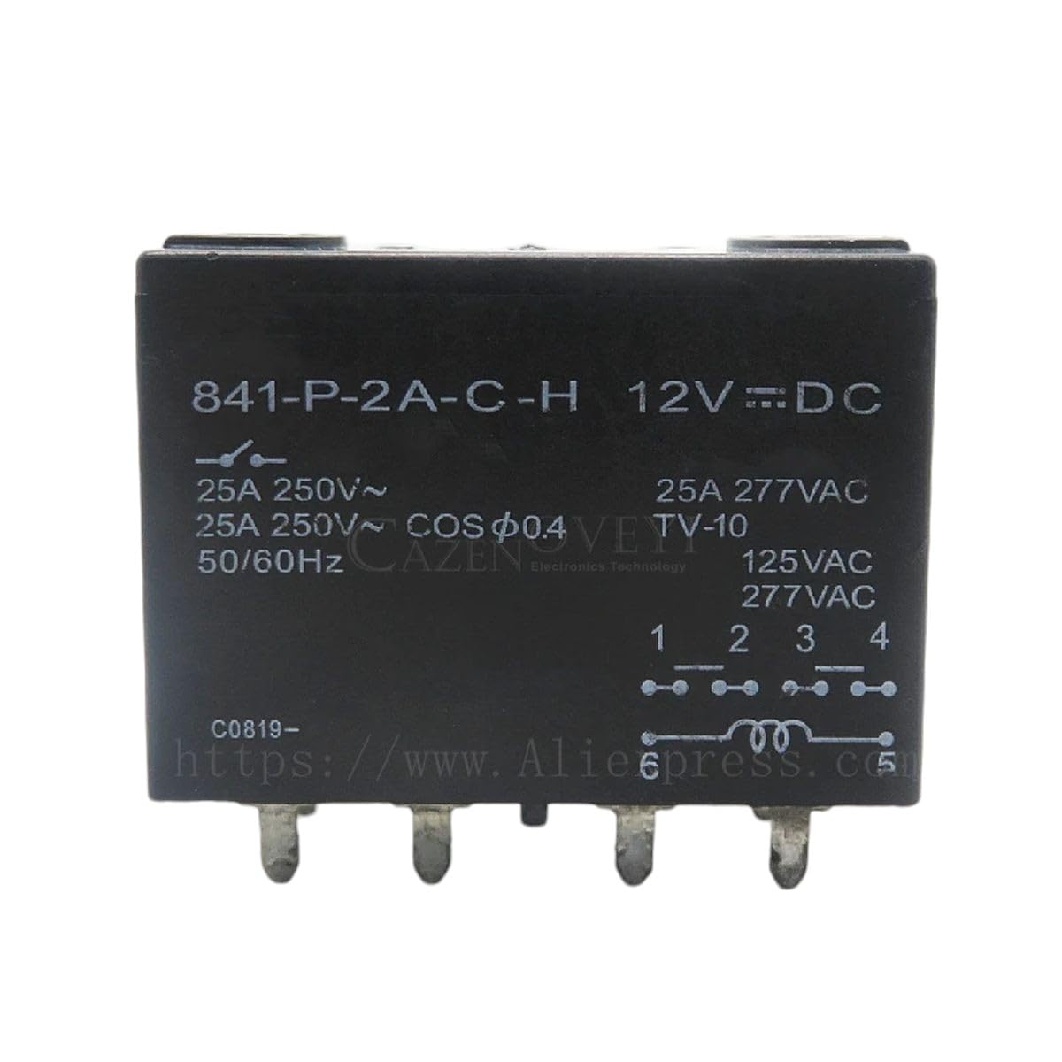 1pcs/lot 841-P-2A-C-H 12VDC Relay 25A 6-PIN in Stock New for - Product Imagery