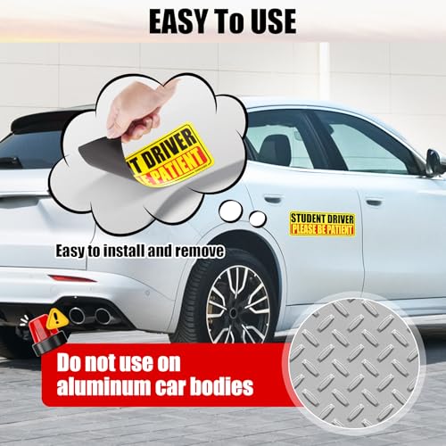 SINGARO Student Driver Magnet for Car - Please Be Patient, 3Pcs - Product Imagery
