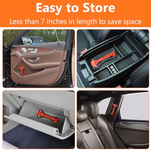 BFXM Car Window Breaker Hammer and Seat Belt Cutter 2-in-1, 2 - Product Imagery