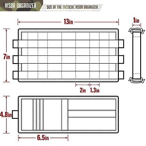 WYNEX Molle Car Visor Organizer Detachable Card Pouch, Fit Most - Product Imagery
