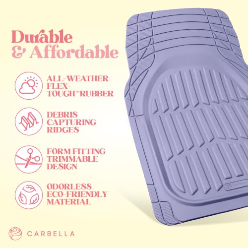 Lavender Purple Car Floor Mats - Universal Trim to Fit All - Product Imagery