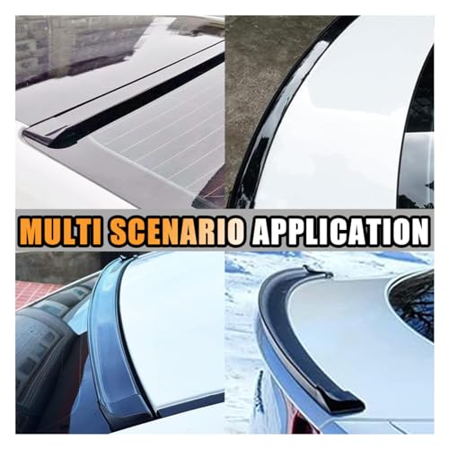 JOYCOURT Car Rear Spoiler Roof Lip Kit, Black 3D Rubber Trunk - Product Imagery