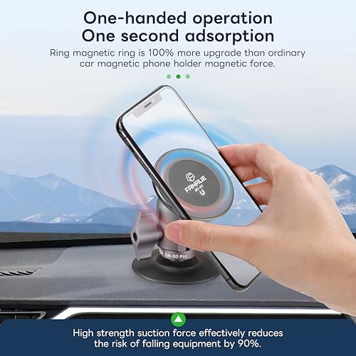 FANAUE Cell Phone Holder Base with 1" Ball Head Magnetic Car - Product Imagery