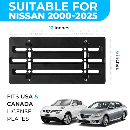 Front Bumper License Plate Bracket for Nissan 2000-2026, Plate - Product Imagery