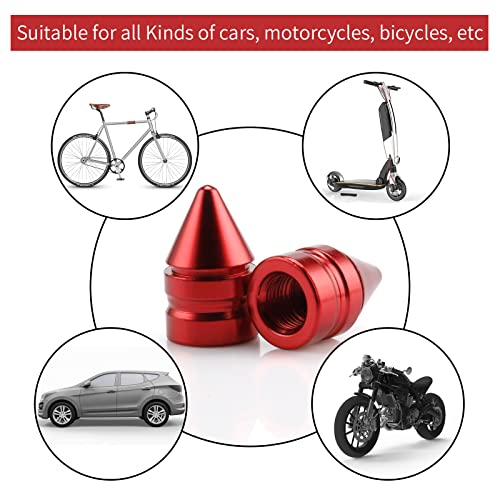 SINGARO Car Tire Valve Caps, 4 Pieces of Universal Aluminum - Product Imagery