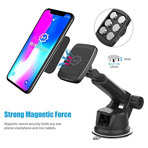 WixGear Universal Magnetic Car Mount Holder, Windshield Mount - Product Imagery