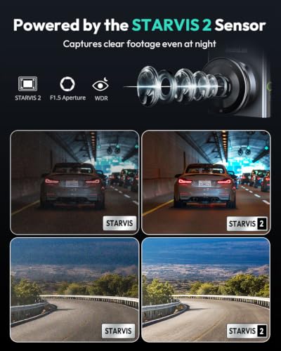 BOTSLAB G300H Plus 4K STARVIS 2 Dual Dash Cam Front and - Product Imagery