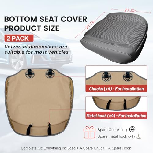 2 Pack Gray Ventilated Bottom Car Seat Cover - Product Imagery