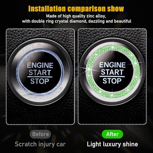 Kewucn Bling Crystal Double Rhinestone Car Engine Start - Product Imagery