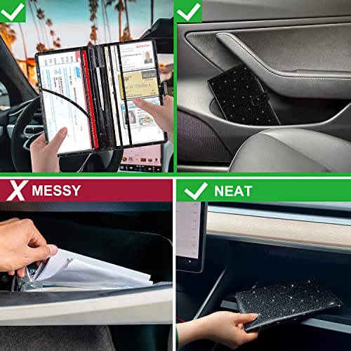 RSAquar Car Registration and Insurance Holder, Black Glitter - Product Imagery