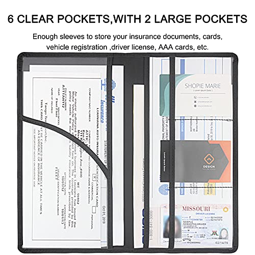 LumiMokki Premium Car Registration & Insurance Card Holder, Black - Product Imagery