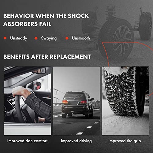 A-Premium Rear Shock Absorbers with Top Mount, Set of 2 - Product Imagery