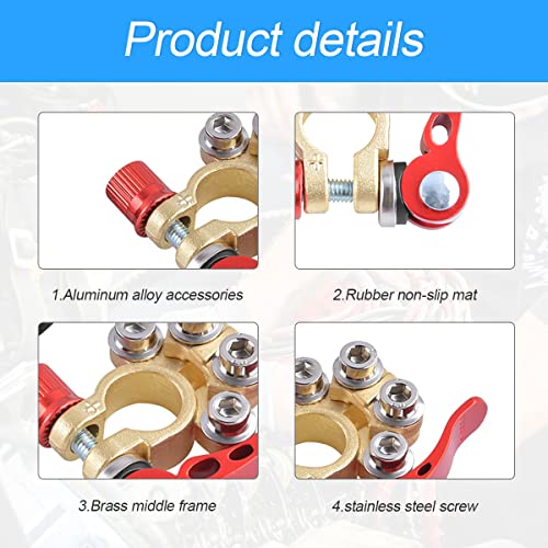 Moly Magnolia 2PCS 4-Way Quick-Release Car Battery Terminal - Product Imagery