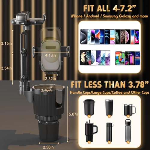 Phone Holders for Your Car, 2 in 1 Universal Stable Cup Car - Product Imagery