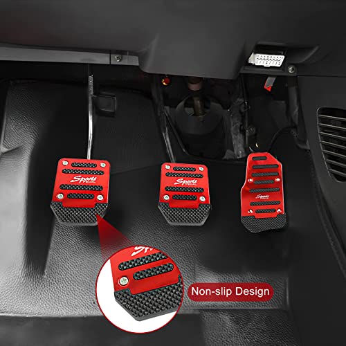3 PCS Nonslip Car Pedal Pads, Aluminum Auto Manual Transmission - Product Imagery