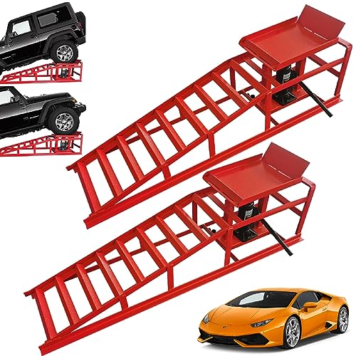 2PCS Auto Car Truck Service Ramps Lifts, 10000lbs Heavy Duty - Product Imagery