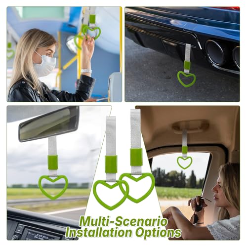 2 Pcs Heart Shaped Car Handle Strap – JD M Drift Charm Rear - Product Imagery