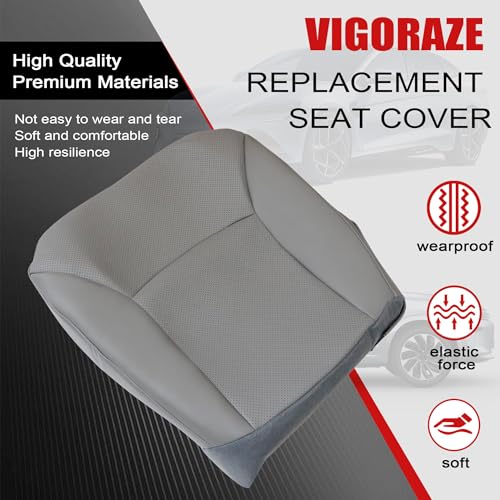 Driver Bottom Leather Perforated AC Replacement Seat Cover Gray - Product Imagery