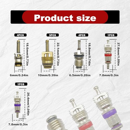102Pcs Air Conditioning Valve Core Accessories Kit, A/C R12 - Product Imagery