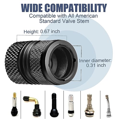 Tire Valve Stem Caps - 4 Pack Anti-Corrosion Premium Anodized - Product Imagery