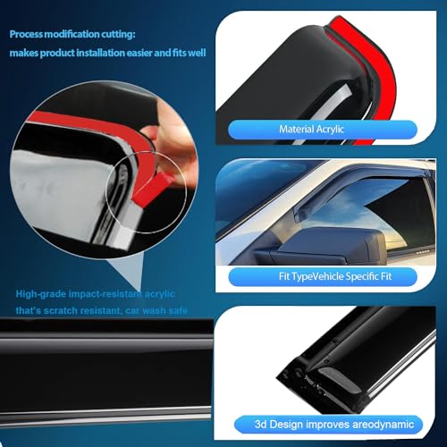 Tape on Rain Guards for 2019-2026 Toyota Corolla Hatchback - Product Imagery