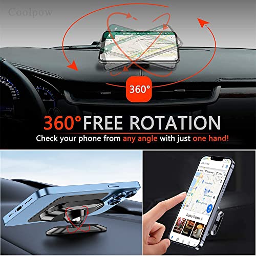 【2-Pack】 Magnetic Phone Holder for Car Dash【Strong Magnet】 - Product Imagery