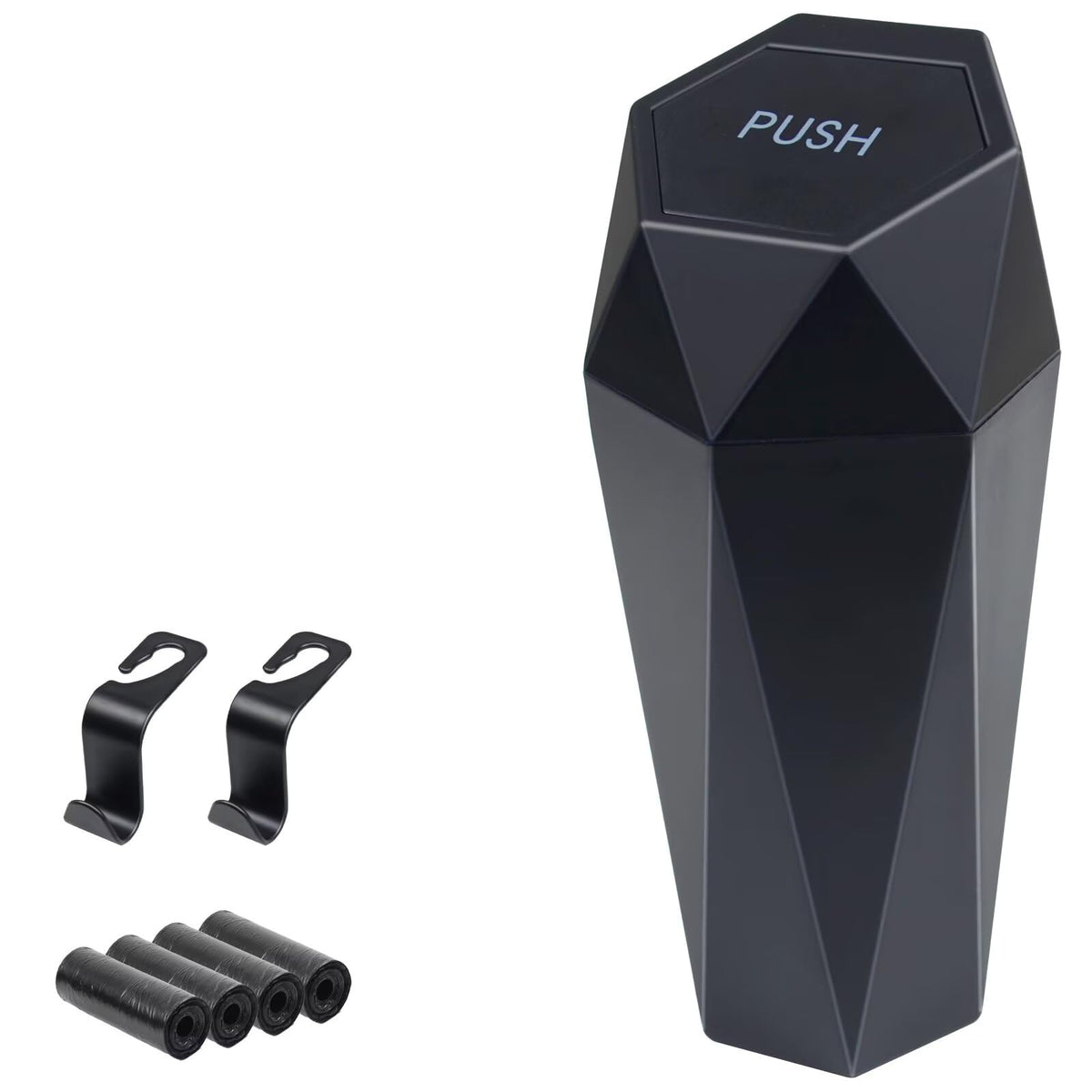 BFXM Car Trash Can Small Trash Bin with Lid, Car Accessories for - Product Imagery