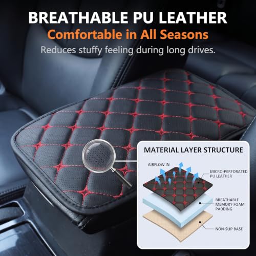 Car Center Console Cover, PU Leather Vehicle Center Armrest - Product Imagery