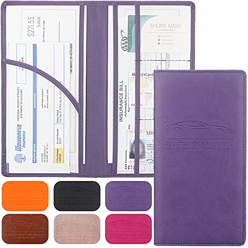 LumiMokki Premium Car Registration & Insurance Card Holder, - Product Imagery