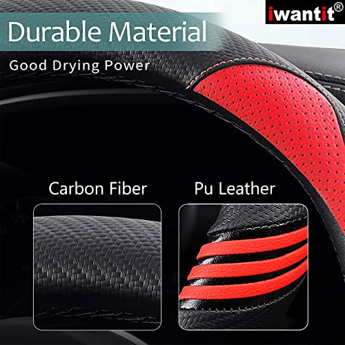 Iwantit® Premium Grip Steering Wheel Cover with Anti-Slip Rubber - Product Imagery