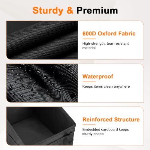BFXM Car Organizer Back Seat, Black Collapsible Middle Seat Car - Product Imagery