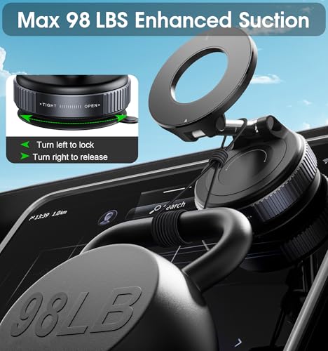 REOKILY 2026 Upgraded Vacuum Magnetic Car Phone Holder 360° - Product Imagery