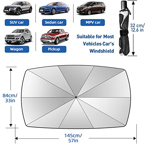 2026 Windshield Sun Shade Umbrella, Foldable Car Sunshade, 99% - Product Imagery