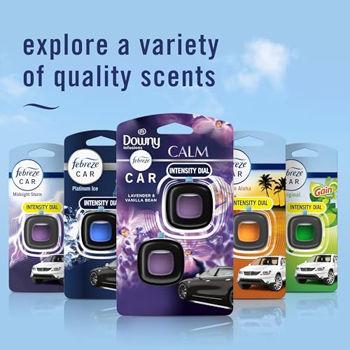 Febreze Car Vent Clip, Downy Calm Scent, 2 Count, 0.13 oz Total - Product Imagery