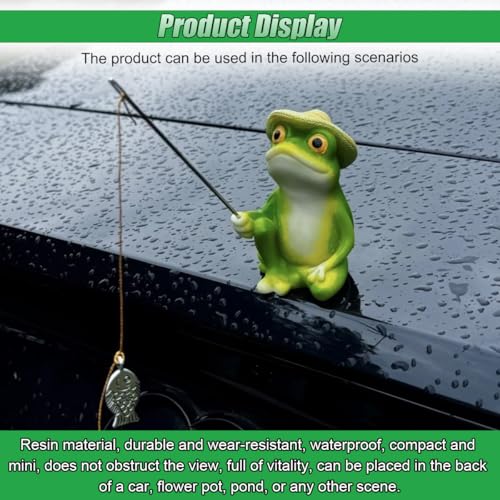 Frog Car Dashboard Decorations, Cute Resin Frog Car Dash Center - Product Imagery