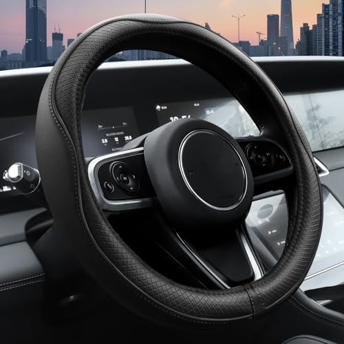 Ouzorp Car Steering Wheel Cover, Microfiber Leather Steering - Product Imagery