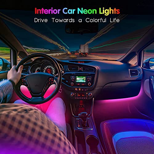 4PCS 48 LED Car Interior Lights, RGB Under Dash Lighting Kit - Product Imagery