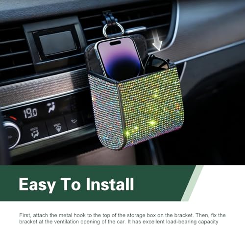 Bling Car Air Vent Storage Organizer, Car Rhinestone Air Vent - Product Imagery