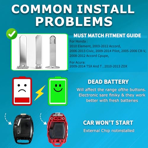 for Honda Key Fob Cover Shell Replacements - Accord - Product Imagery