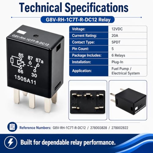 Relay G8V-RH-1C7T-R-DC12 (Set of 6) 278003828 278002822 12VDC - Product Imagery